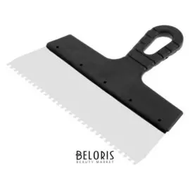 Шпатель зубчатый Lom, 250 мм, зуб 4 мм, нержавеющая сталь