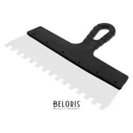 Шпатель зубчатый Lom, 300 мм, зуб 10 мм, нержавеющая сталь