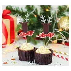 Шпажки для канапе «Лось с бантом», набор 12 шт.