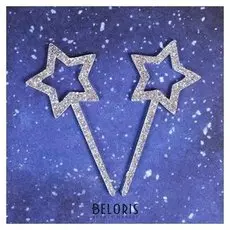 Шпажки «Звезда», акрил, набор 2 шт., цвет серебряный