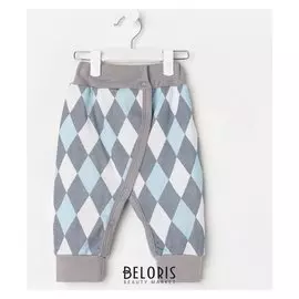 Штанишки детские, цвет голубой/ромбики, рост 62 см