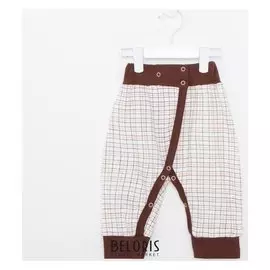 Штанишки детские, цвет коричневый/клетка, рост 74 см