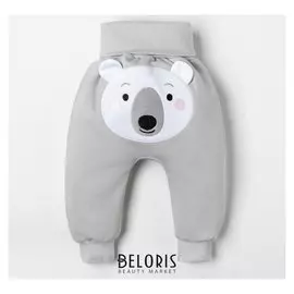 Штанишки крошка Я "Мишка", рост 74-80 см, серый