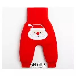 Штанишки крошка Я "Санта", рост 80-86 см, красный