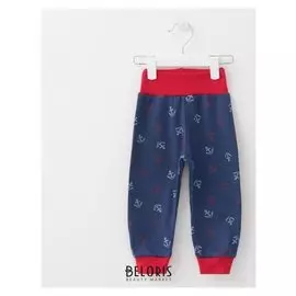 Штанишки «Пираты», цвет синий/якоря, рост 68 см