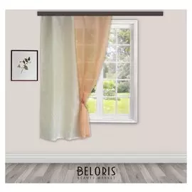 Штора для кухни каролина 165х160 см, св.персик левая, пэ 100%