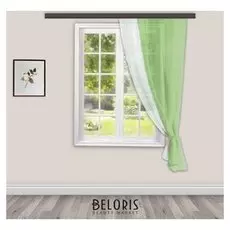 Штора для кухни лаура 140х160 см, зеленый, пэ 100%