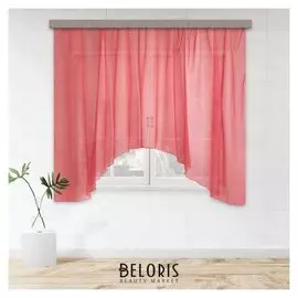 Штора для кухни вуаль-однотонная арка 285х160 см