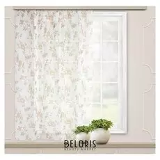 Штора для кухни вуаль-печать 145х150 см, кустовая роза, персик, пэ 100%