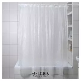 Штора для ванной 180×180 см "Цветы 3d", Eva, цвет белый