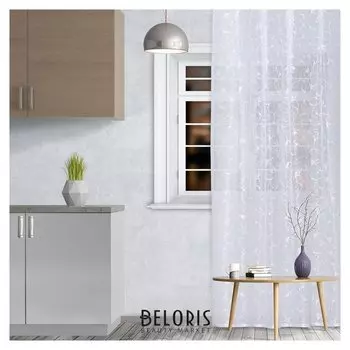 Штора кухонная арт.м436а 145х250 см, цвет белый, пэ 100%