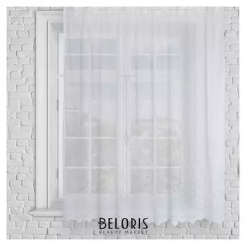 Штора м490б на шторной ленте 245х165 см, белый, пэ 100%