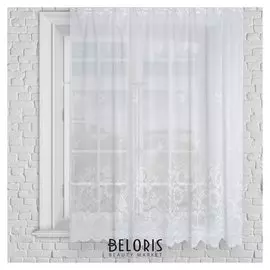 Штора м491б на шторной ленте 245х165 см, белый, пэ 100%