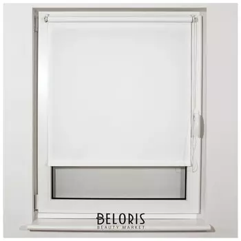 Штора рулонная BRABIX 60х175 см, текстура - лён, защита 55-85%, 200 г/м2, белый S-5