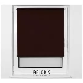 Штора рулонная BRABIX 70х175 см, текстура - лён, защита 55-85%, 200 г/м2, коричневый S-17