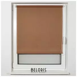 Штора рулонная BRABIX 70х175 см, текстура - лён, защита 55-85%, 200 г/м2, темно-беж.S-36