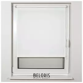 Штора рулонная BRABIX 70х175 см, текстура - лён, защита 55-85%, 200 г/м2, белый S-5