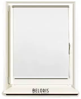 Штора рулонная светонепроницаемая (Блэкаут) Brabix 120х175 см, белый/серебро