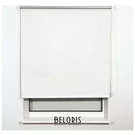 Штора рулонная светонепроницаемая (Блэкаут) Brabix 160х175 см, белый/серебро