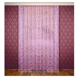 Штора, ширина 300 см, высота 280 см, с шторной лентой, цвет фиолетово-розовый