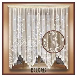 Штора тюль на шторной ленте 240х160 см, цв.белый, 100% п/э арт.09с6338-г50