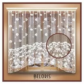 Штора тюль на шторной ленте 260х160 см, цв.белый, 100% п/э арт.10с6380-г50