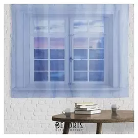 Штора вуаль 140х145 см, голубой, пэ 100%