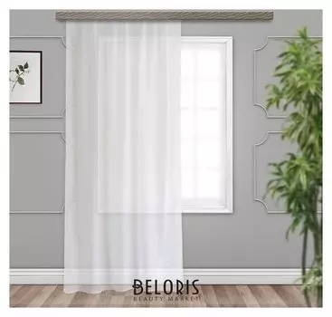 Штора вуаль 200х260 см, белый, пэ 100%