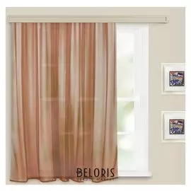 Штора вуаль однотонная 140х145 см, цвет какао