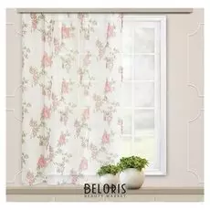 Штора вуаль печать роза 140х145 см, цвет красный