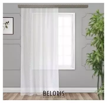 Штора вуаль с тиснением бабочки 500х260 см, белый, пэ 100%