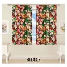 Шторы для кухни рис. 02 145х160см-2 шт., габардин, п/э 100%