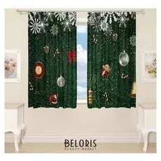 Шторы для кухни рис. 10 145х160см-2 шт., габардин, п/э 100%