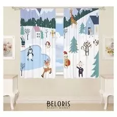 Шторы для кухни рис. 11 145х160см-2 шт., габардин, п/э 100%