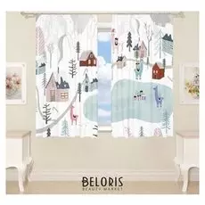 Шторы для кухни рис. 16 145х160см-2 шт., габардин, п/э 100%