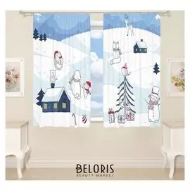 Шторы для кухни рис. 17 145х160см-2 шт., габардин, п/э 100%