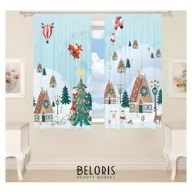 Шторы для кухни рис. 18 145х160см-2 шт., габардин, п/э 100%