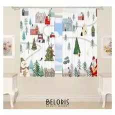 Шторы для кухни рис. 19 145х160см-2 шт., габардин, п/э 100%