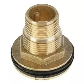 Штуцер "Никифоров", 1/2", для емкостей, с поджимной гайкой, латунь