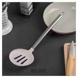 Шумовка кухонная "Фолли", 35х10,5 см, цвет серый