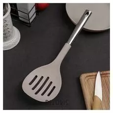 Шумовка кухонная «Лёгкость», 35 см, цвет бежевый