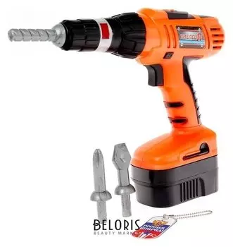 Шуруповёрт + 3 насадки, работает от батареек