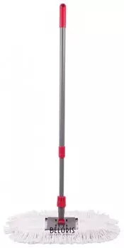 Швабра-рамка 40 см, телескопический черенок из нержавеющей стали 125 см, МОП хлопок, ЛАЙМА