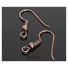 Швензы-крючки с бусиной см-214, (Набор 5 пар), цвет чернёная медь