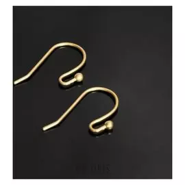 Швензы позолота 13мм, открытые, с шариком, матовые, пара