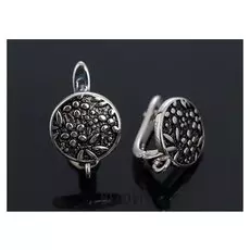 Швензы родированные "Флора", цвет чернёного серебра