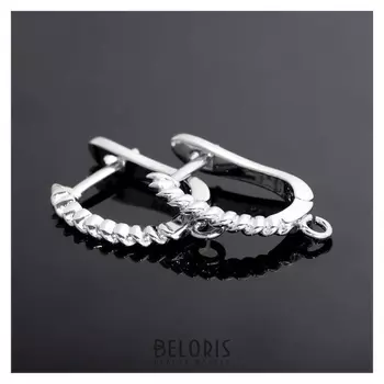 Швензы родированные "Кручёные", цвет серебро