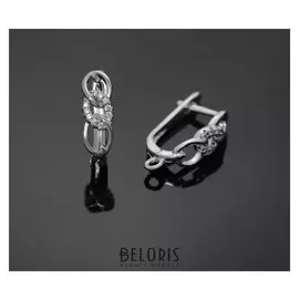 Швензы родированные "Круглые звенья", цвет белый в серебре