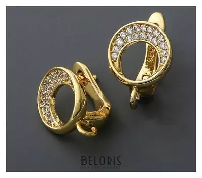 Швензы родированные "Орбиты", цвет белый в золоте