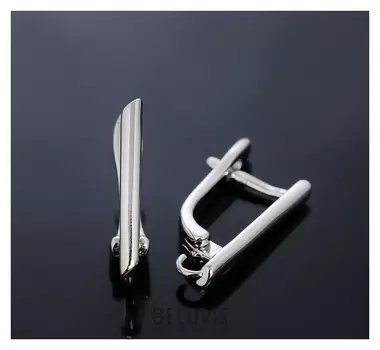 Швензы родированные "Палочка", цвет серебро